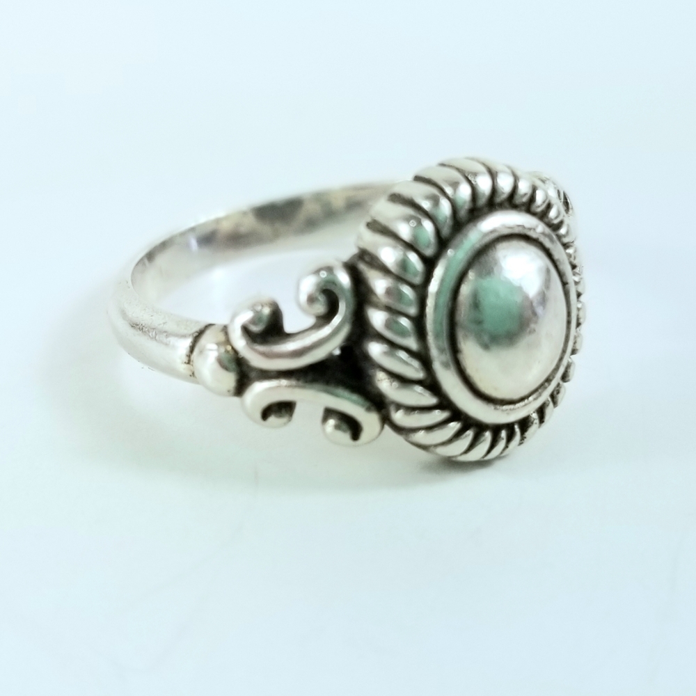 Sz 6.5 Brighton Sterling Silver Cabochon Cable Ring Retired - Picture 3 of 12
